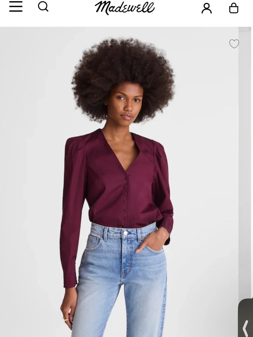 Madewell Women's Deep Plum Tie-Neck Button Front Blouse